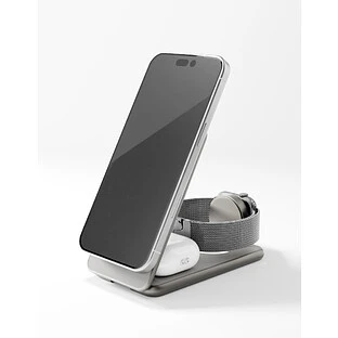 Беспроводное зарядное устройство VLP Alum Power Pro Qi2 для Apple, натуральный титан